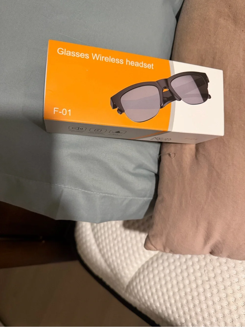 Source Unknown F-01 Wireless Glasses Headset - Black Frame, Gray Lenses